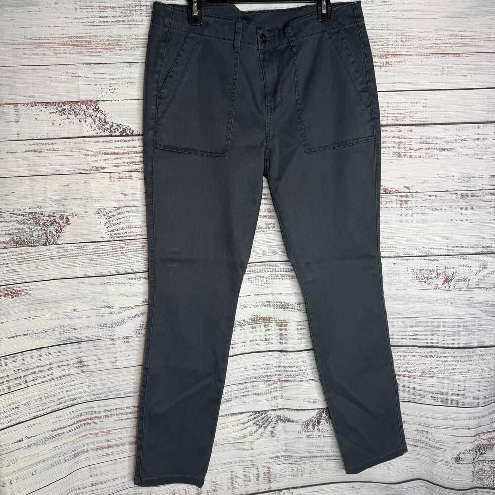 Cabi Size 16 Gray Stretch Utility Pants Straight Leg Cargo Style 3395